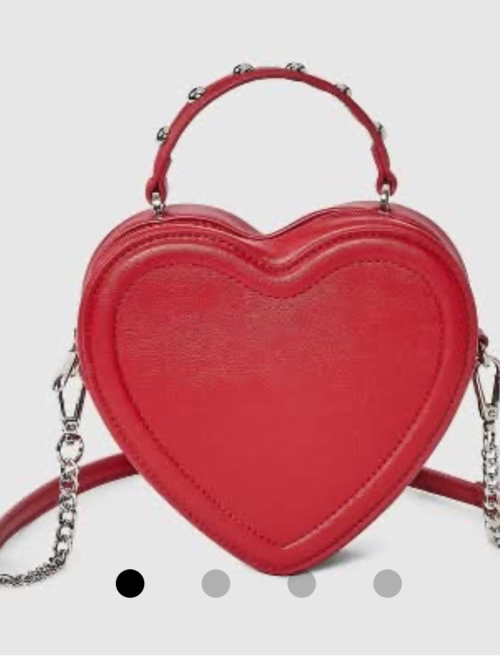 Art Class Girls' Valentine's Day Studded Heart Shaped Crossbody Bag, Red